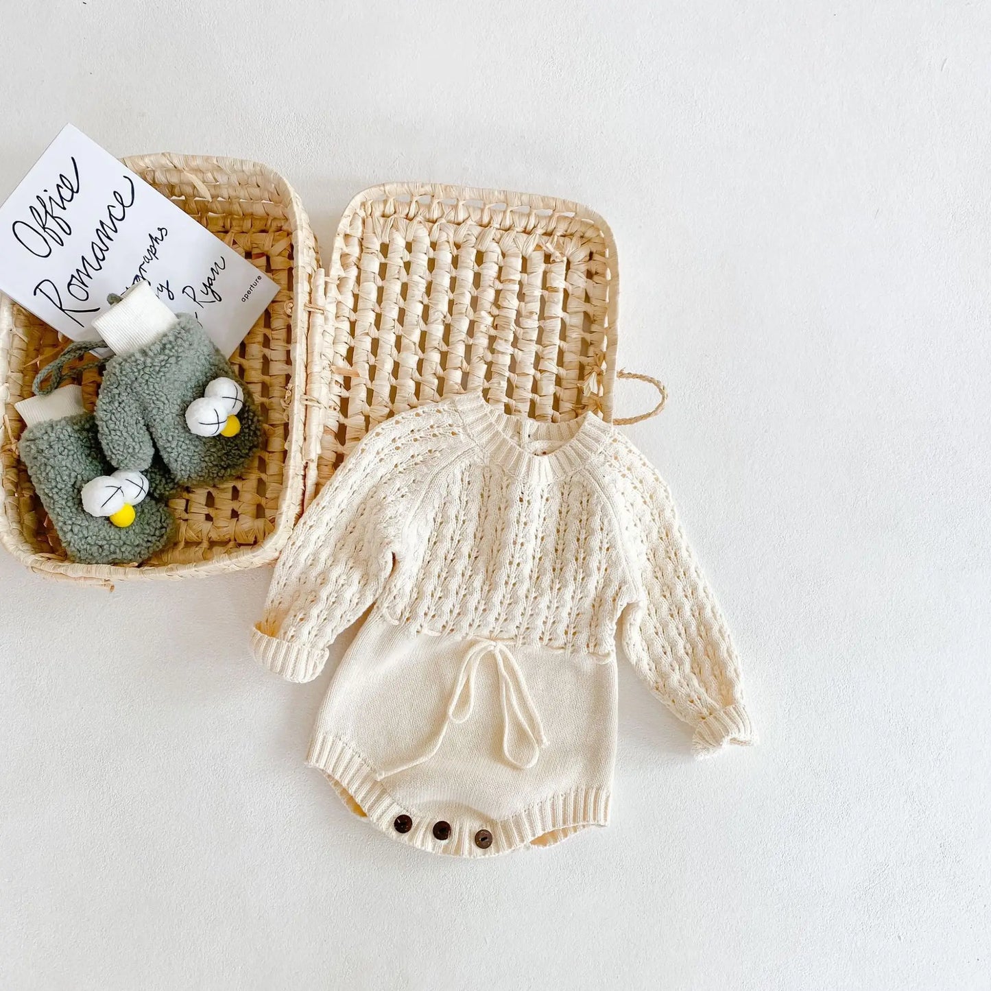 Knit Long Sleeve Baby Romper