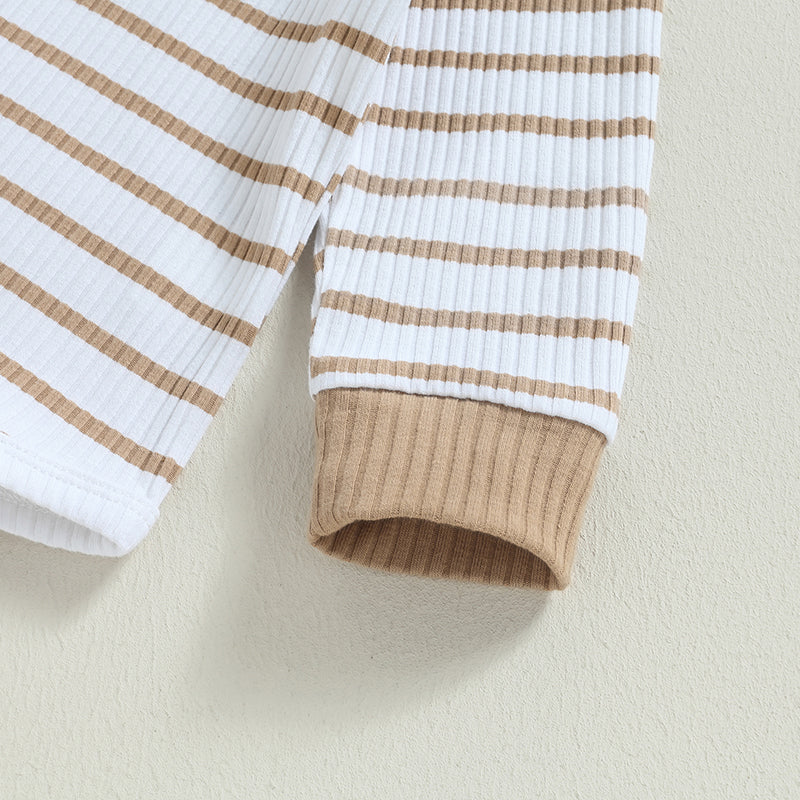 Ribbed Stripe Bodysuit & Pants Set