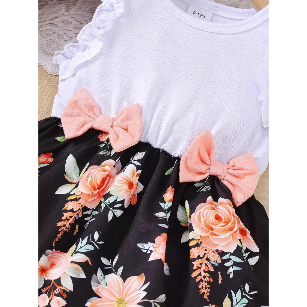 Skirt Top Dress with Ruffle Sleeves