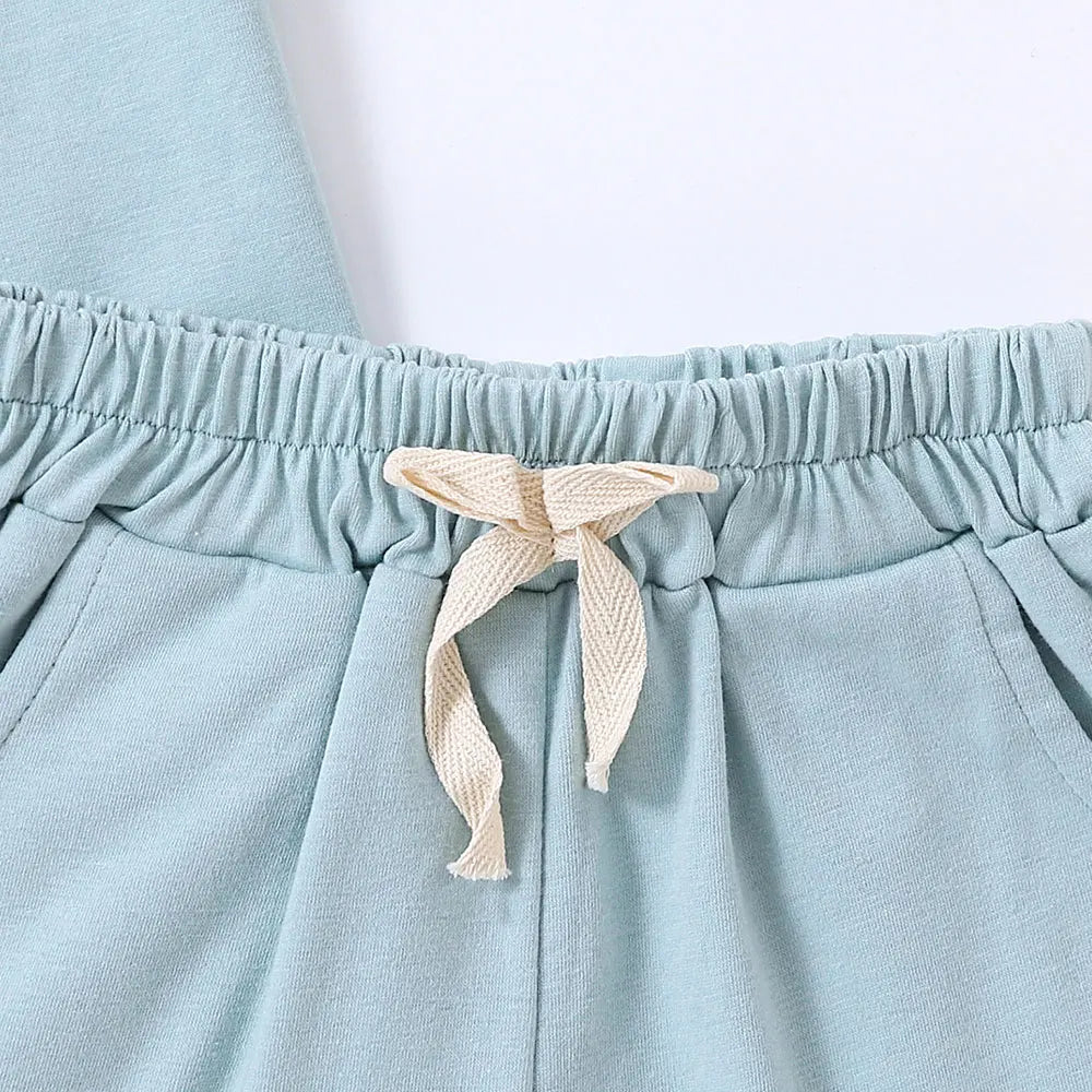 Kids' Solid Color T-Shirt & Shorts Set