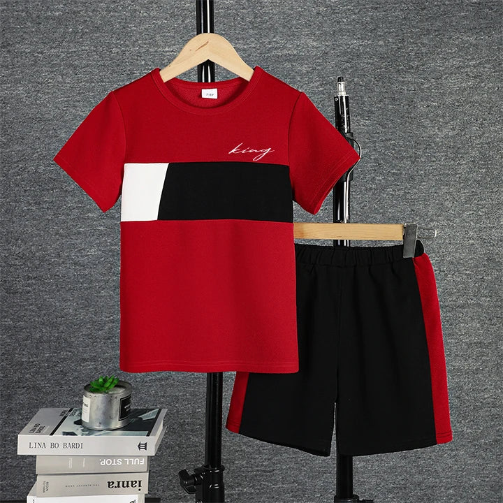 Trendy Color Block Kids' Outfit