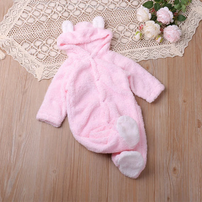 Cozy Bear Hooded Baby Onesie